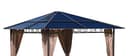 Quick-Star - Tetto di ricambio per gazebo Hardtop, 3 x 3 m, in policarbonato, colore: Marrone - 6