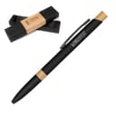 Freudestifterei Personalisierter Metall Bambus Kugelschreiber mit Gravur in Geschenk-Box | Kuli Stift | Kollegen Geburtstag Weihnachten Männer Frauen | blauschreibend - 1