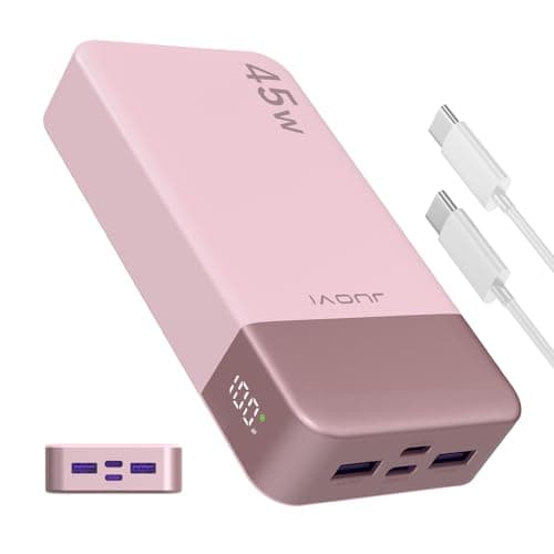 Banco de energía JUOVI Carga rápida, 20000mAh 45W Cargador portátil, Samsung Super Carga rápida con Pantalla LED Cargador de teléfono portátil, USB C Power Bank para MacBook, para iPhone 15 14 13 Pro