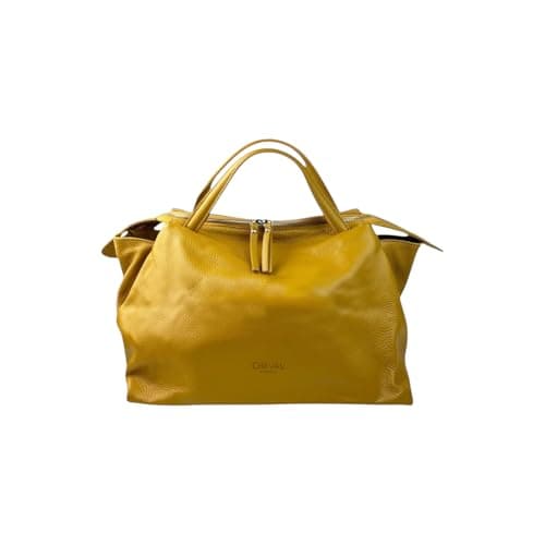 Cheval Firenze Algedi Handtasche, echtes Leder, hergestellt in Italien, gelb