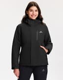 Pioneer Camp Giacca invernale da donna, 3 in 1, da snowboard, resistente alle cadute, altamente traspirante e traspirante, fodera in cotone, Nero , M - 2