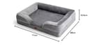 BEDSURE orthopädisches Hundebett Ergonomisches Hundesofa - 71x58 cm Hundecouch mit eierförmiger Kistenschaum für kleine Hunde, waschbar rutschfest Hundebetten, grau - 9