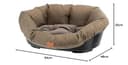 Ferplast Cuccia Cane e Gatto con Cuscino SOFA' 4 TWEED Lavabile, Lettino per Cani Gatti da Interno Imbottito, Cesta in Plastica, Fondo Forato e Poggiamento, Antiscivolo, 64 x 48 x h 25 cm, Marrone - 2