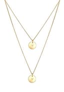 Elli Necklace Layer-Look with Geo Minimal Platelet Pendants in 925 Sterling Silver Gold Plated - 5