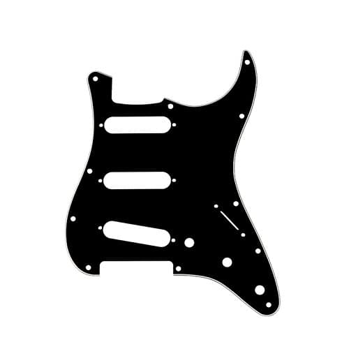 Musiclily 11 Löcher SSS Strat Schlagbrett Gitarre Pickguard für Fender American/Mexican Standard Stratocaster Modern Style E-Gitarre,3 lagig Schwarz