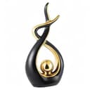 CESTATIVO Estatua de Cerámica, Escultura Modernos, Escultura de Arte Abstracta, Objetos Decoraciones, Decoración Moderna de Salas de Estar Restaurantes Escritorio/Estante (Negro Oro, Grande) - 9