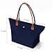 Womens Nylon Shoulder Bag Top Handle Foldable Weekend Handbag, blue, XL - 3