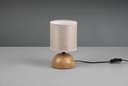 Reality Leuchten Tischleuchte Luci R50351035, Fuß Keramik in Holznachbildung, Stoffschirm beige, exkl. 1x E14 - 2