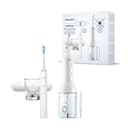 Irrigatore orale senza filo Philips Sonicare Power Flosser 3000 e spazzolino elettrico DiamondClean 9000 - Pulizia di denti e gengive e rimozione della placca, colore bianco (modello HX3886/41) - 1