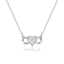 HinDaLi Collana Cuore Infinito Argento 925 per Donna Bambina Ragazza Simbolo Infinity Cuore Ciondolo Catena Collana da Donna Argento Zirconi Infinito Pendente Choker Brillantini - 1
