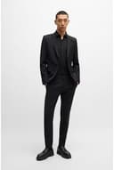 HUGO Camicia da uomo Kenno slim fit in jersey elasticizzato, Nero , 38 - 2