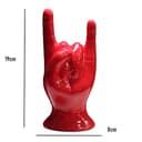 Generico Mano Corna Portafortuna Napoletana contro la Jella, Scultura in Ceramica Rossa Lucida, Amuleto Scaramantico Tradizionale, Soprammobile Decorativo Design Moderno, Idea Regalo Buon Augurio - 5