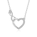 HinDaLi Collana Cuore Infinito Argento 925 per Donna Bambina Ragazza Simbolo Infinity Cuore Ciondolo Catena Collana da Donna Argento Zirconi Punto Luce Infinito Pendente Choker Brillantini - 1