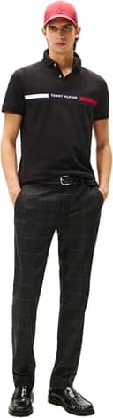 Tommy Hilfiger Uomo Maglietta Polo Maniche Corte Chest Insert Regular Fit, Nero (Black), L - 4