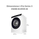 Haier I-Pro Series 3 HW80-B14939-IB- Lavadora Carga Frontal 8KG, Función Vapor, Motor Direct Motion, Tratamiento Antibacterias, 1400 RPM, Fin Diferido, Detector automático de KG, 15 programas, Blanco - 3