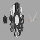 Giallobus - Orologio Bilay - Carved - Legno Mdf - Premium 60x60cm - 08 - Ash - Artigianale Made in Italy - Silenzioso - Idea regalo - Moderni doppio livello - 6