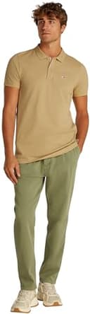 Tommy Jeans Tjm Slim Placket Polo Ext Dm0Dm20676, Polo a Maniche Corte, Uomo, Beige (Relic Tan), M - 6