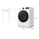 LG F2X50S9TLB - Lavadora Inteligente, 9kg, AI Direct Drive, TurboWash 360º, 1200rpm, Fondo reducido, Un 20% más eficiente que A, Serie 500, Blanca - 2