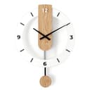 ZGUZMCMK Minimalist Wall Clock with, Modern Design in Wood And Glass, Easy Installation, Suitable for Study, Living Room, Office, Arabic Numerals - 6