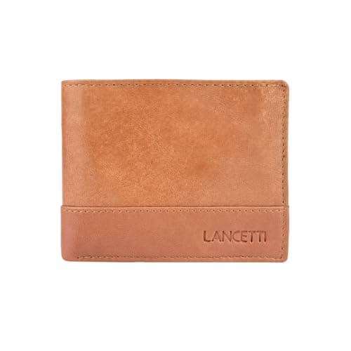 LANCETTI Portafoglio Uomo in Vera Pelle, Slim Piccolo Con Portamonete e Scatola