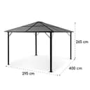 blumfeldt Pergola Jardín Impermeable 3x4m, Gazebo Techo Policarbonato, Kit de Pérgola Metálica Ligera Estructura Aluminio, Carpa Exterior, Pérgola Cristal Translúcido, Luces LED Regulables - 9