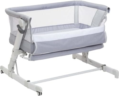 Chicco Next2Me Pop Up, Culla Fianco Letto Neonato, Culla Co-Sleeping, Chiusura Compatta, Trasportabile Ovunque, Spondina Apribile, Altezza Regolabile, Materasso e Borsa da Viaggio Inclusi, Grey Mist