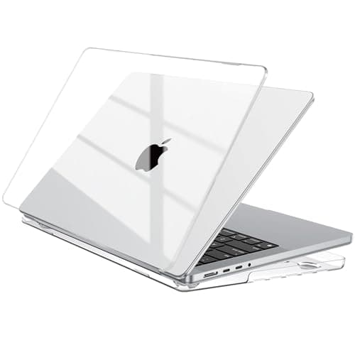 EooCoo Cover compatibile con MacBook Pro 14 Pollici 2026 2024-2021 Pro Max M5 A3434 M4 A3112 A3185 A3401 M3 A2918 A2992 M2 A2779 M1 A2442 Pro/Max, Custodia Rigido Liscia Lucida - Cristallo Trasparente
