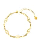 DIAMOND MODE Armband Gold Damen Schmuck, DD Luxus, Five Prestige - 18K vergoldeter Chirurgenstahl, 16+4cm, wasserfest, nickelfrei, Frauen Armkette Hochglanz poliert Geschenk Überraschung (Gold) - 1