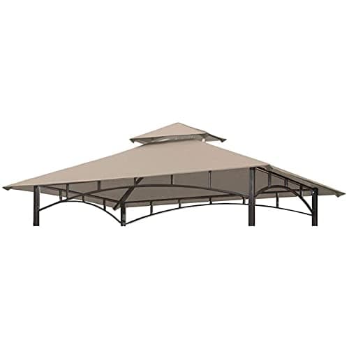 Telo di ricambio per Gazebo 3x3m Tetto da giardino impermeabile Tenda da tetto, Griglia per Barbecue Gazebo da tetto Tetto 2 livelli Copertura giardino Tenda da Sole per esterni Ripari (Solo IN Alto)