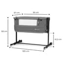 Kinderkraft Neste Grow 3 in 1 Babybett, Beistellbett Baby, Kinderbett ab Geburt für 2 Jahre, mit Matratze Transporttasche Rollen, Höhenverstellung in 5 Stufen, verstellbaren Matratzenwinkel, Grau - 6