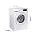 Samsung WW80CGC04ATEEG Washing Machine, 8 kg, 1400 rpm, Energy Efficiency Class A, Microplastic Programme, Ecobubble, 14 Programmes, WiFi SmartControl, White - 2
