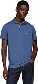 Tommy Hilfiger Polo de Manga Corta Hombre Regular Fit con Botones, Azul (Aegean Sea), XXL - 1