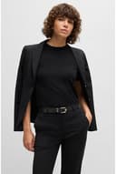 BOSS Womens Scarlet B. 2,5cm N-R Italian-leather belt with gold-tone buckle - 3