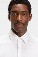 BOSS Herren H-HANK-C1-214 Slim-Fit Hemd aus elastischer Baumwoll-Popeline mit bügelleichtem Finish Weiß 38 - 5