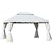 Outsunny Gazebo da giardino a padiglione barnum a doppio tetto con pareti rimovibili e zanzariera 4 x 3 m bianco - 1