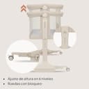 lionelo Pari Cuna 3 en 1 hasta 9 kg, Cuna de colecho, Cama Mecedora, Ajuste de Altura e inclinación del colchón, 4 Ruedas con Freno, Colchón Ergonómico, Malla Transpirable, Bolsa, Minicuna - 7