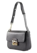 Furla Leder Schultertasche Abendtasche Metropolis Shoulder Bag Nero schwarz - 2