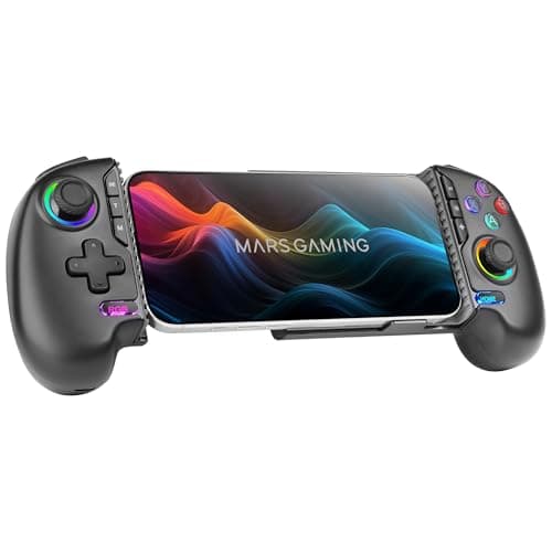 Mars Gaming MGPXPRO, Gamepad Bluetooth 5.0 2en1, Soporte Smartphone hasta 7", Joysticks y Gatillos Magnéticos Hall Effect, Botones Macro y Turbo, PS4|Switch|Switch 2|PC|Android|iOS 13.0+, Negro