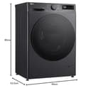 LG V5WD95SLIMB, SLIM Waschtrockner 9-5 kg, Klasse A und E, 60x53.5x85 cm, Wi-Fi, AI Direct Drive, Tiefenreinigung mit Dampf, TurboWash 360, Allergy Care, Außentür aus gehärtetem Glas, Dark Stone - 12