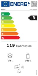 Bosch KGE398IBP, Serie 6, Kühl-Gefrier-Kombination, 201 x 60 cm, 249 L Kühlen & 94 L Gefrieren, LowFrost, BigBox für Gefriergut, längere Frische mit VitaFresh, Leise mit 38 dB, LED, AntiFingerprint - 12