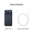 Apple iPhone 17 Pro 256 GB: display 6,3", ProMotion fino a 120Hz, chip A19 Pro, autonomia senza precedenti, sistema di fotocamere Pro Fusion con fotocamera frontale Center Stage; Blu profondo - 6