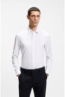 BOSS Herren P-HANK-s-C1-222 Slim-Fit Hemd aus Baumwoll-Mix mit Performance-Stretch Weiß 41 - 3
