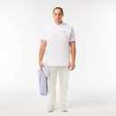 Lacoste Herren Polo-Shirt Kurzarm L1212, Männer Polo-Hemd,2 Knopf,Regular Fit,Weiß,7 - 9