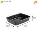 Ferplast Lettiera Gatto, Toilette per Gatti Grandi, in Plastica con Bordi Alti, Facile e Veloce da Pulire L 49,5 x W 64,5 x H 14,5 cm, Nero - 2