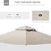 Outsunny 3x3(m) Replacement Gazebo Canopy, Double Tier Roof Top with Inner Mesh for Garden, Patio, Outdoor, Beige (TOP ONLY) - 6
