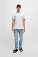 BOSS Mens Passertip Logo-Patch Slim-fit Polo Shirt in Stretch Cotton - 2
