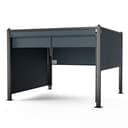 blumfeldt Pantheon Cortina - Gazebo, 3x3m, Telaio in Alluminio, Tetto Regolabile & Tende Laterali, Resistente alle Intemperie, Grigio Scuro/Nero - 1