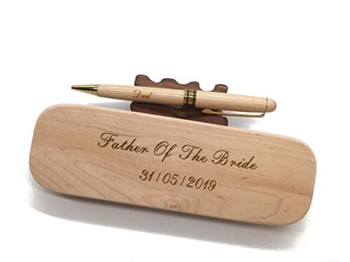 RXFSP Penna a sfera con custodia in legno, Personalizzabile, Incisione a Mano, Regalo per Laurea, Compleanno, Anniversario. Prodotto Artigianale