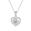 HinDaLi Collana Argento 925 Cuore Zirconia Cubica - Gioiello Elegante per Ragazze e Bambine - 1