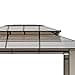 Outsunny Gazebo da Giardino 3.7x3m con Tetto in Policarbonato a 2 Livelli, Struttura Acciaio e Alluminio, Marrone - 6